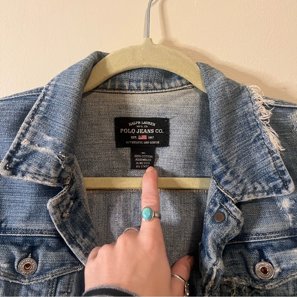 Distressed Ralph Lauren Jean Jacket - Picture 2 of 3
